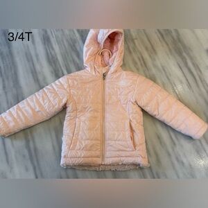 4T The North Face Light Pink Winter Jacket - Fur Lined